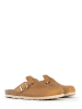 BAYTON Leren pantoffels "Milky" camel