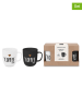 ppd 2-delige set: mokken "Coffee Lover" zwart/wit - 350 ml