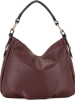 Anna Morellini Leder-Schultertasche "Noemi1" in Bordeaux - (B)30,5 x (H)26 x (T)9 cm