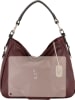 Anna Morellini Leder-Schultertasche "Noemi1" in Bordeaux - (B)30,5 x (H)26 x (T)9 cm