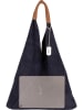 Anna Morellini Leder-Shopper "Eleonora" in Dunkelblau - (B)40 x (H)31 x (T)2 cm