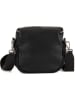 Anna Morellini Leder-Umhängetasche "Favara" in Schwarz - (B)24 x (H)19 x (T)7 cm
