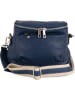 Anna Morellini Leder-Umhängetasche "Favara" in Dunkelblau - (B)24 x (H)19 x (T)7 cm