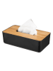 Wenko Tissuebox "Rotello" zwart/lichtbruin - (B)24 x (H)7,5 x (D)12,5 cm
