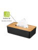 Wenko Tissuebox "Rotello" zwart/lichtbruin - (B)24 x (H)7,5 x (D)12,5 cm