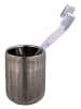 Wenko Zahnputzbecher "Rivara" in Silber - (H)9,5 x Ø 7,5 cm