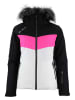 Peak Mountain Kurtka narciarska "Afidol" w kolorze czarno-różowo-białym