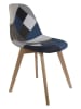 THE HOME DECO FACTORY Krzesło "Patchwork" w kolorze szaro-niebieskim - 57,8 x 86,5 x 47 cm