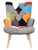 THE HOME DECO FACTORY Fauteuil "Helsinki" meerkleurig - (B)72 x (H)99,5 x (D)66 cm