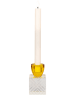 House Nordic Kerzenständer in Gold/ Weiß - (B)6 x (H)10 x (T)6 cm
