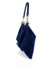 Mila Blu Leder-Schultertasche "Lavanda" in Blau - (B)39 x (H)34 x (T)4 cm