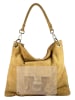 Mila Blu Leder-Schultertasche "Lavanda" in Braun- (B)39 x (H)34 x (T)4 cm