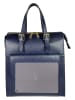 Mila Blu Skórzana torebka "Rosmarino" w kolorze granatowym - 27 x 31 x 13 cm