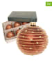 Krebs Glas Lauscha 6-delige set: kerstballen bruin/goudkleurig - Ø 8 cm