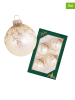 Krebs Glas Lauscha 4-delige set: kerstballen wit/goudkleurig - Ø 7