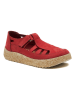 Comfortfusse Leren instappers rood