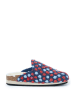 Mandel Clogs in Dunkelblau/ Rot