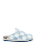 Mandel Clogs in Creme/ Blau