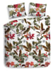 Heckett Lane Flanellen beddengoedset "Rifha" wit/groen/rood