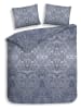 Heckett Lane Flanellen beddengoedset "Bles" blauw