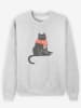 WOOOP Bluza "Cold Cat" w kolorze jasnoszarym ze wzorem