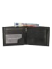HIDE & STITCHES Leder-Geldbörse in Schwarz - (B)13 x (H)10 x (T)3 cm