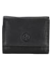 HIDE & STITCHES Leder-Geldbörse "Paint Rock" in Schwarz - (B)10 x (H)8 x (T)2 cm