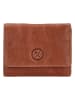HIDE & STITCHES Leder-Geldbörse "Paint Rock" in Hellbraun - (B)10 x (H)8 x (T)2 cm