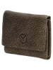 HIDE & STITCHES Leder-Geldbörse in Khaki - (B)10 x (H)8 x (T)2 cm