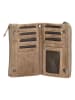 HIDE & STITCHES Leren portemonnee "Paint Rock" beige - (B)16 x (H)9 x (D)2 cm
