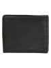 HIDE & STITCHES Leren portemonnee zwart - (B)11 x (H)9 x (D)2 cm
