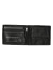 HIDE & STITCHES Leren portemonnee zwart - (B)11 x (H)9 x (D)2 cm