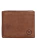HIDE & STITCHES Leren portemonnee cognackleurig - (B)11 x (H)9 x (D)2 cm