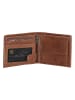 HIDE & STITCHES Leder-Geldbörse in Cognac - (B)11 x (H)9 x (T)2 cm
