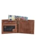 HIDE & STITCHES Leder-Geldbörse in Cognac - (B)11 x (H)9 x (T)2 cm