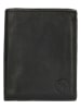 HIDE & STITCHES Leren portemonnee zwart - (B)9,5 x (H)11,5 x (D)2 cm