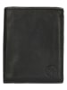 HIDE & STITCHES Skórzany portfel w kolorze czarnym - 9,5 x 11,5 x 2 cm