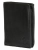 HIDE & STITCHES Leder-Geldbörse in Schwarz  - (B)9,5 x (H)11,5 x (T)2 cm