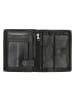 HIDE & STITCHES Leren portemonnee zwart - (B)9,5 x (H)11,5 x (D)2 cm