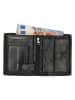 HIDE & STITCHES Leder-Geldbörse in Schwarz  - (B)9,5 x (H)11,5 x (T)2 cm