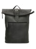 HIDE & STITCHES Leder-Rucksack in Schwarz - (B)36 x (H)41 x (T)13 cm