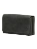 HIDE & STITCHES Leren portemonnee zwart - (B)15,3 x (H)9 x (D)3 cm