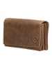 HIDE & STITCHES Leder-Geldbörse in Hellbraun - (B)15,3 x (H)9 x (T)3 cm