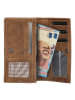 HIDE & STITCHES Leder-Geldbörse in Hellbraun - (B)15,3 x (H)9 x (T)3 cm