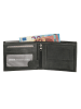 HIDE & STITCHES Leren portemonnee zwart - (B)12 x (H)9,5 x (D)2 cm