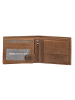 HIDE & STITCHES Leder-Geldbörse in Hellbraun - (B)12 x (H)9,5 x (T)2 cm