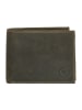 HIDE & STITCHES Leder-Geldbörse in Khaki - (B)12 x (H)9,5 x (T)2 cm