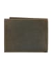 HIDE & STITCHES Leder-Geldbörse in Khaki - (B)12 x (H)9,5 x (T)2 cm