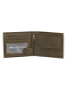 HIDE & STITCHES Leder-Geldbörse in Khaki - (B)12 x (H)9,5 x (T)2 cm