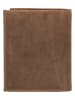 HIDE & STITCHES Leren portemonnee lichtbruin - (B)9 x (H)12 x (D)2,5 cm